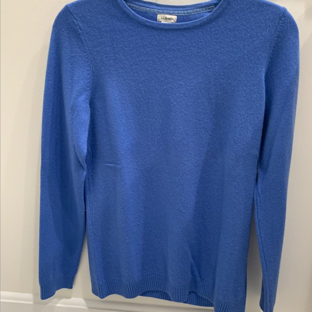 LL Bean Periwinkle Cashmere Sweater